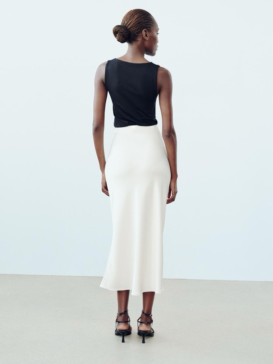 ZARA Wide Strap Polyamide Tank Top Vest Stretchy| Elevated Basic | new Black M - Picture 5 of 9